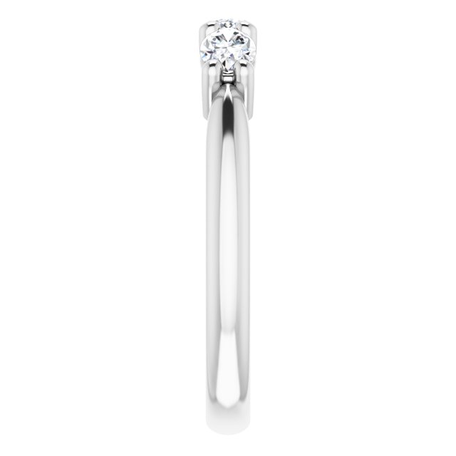 0.63 ct. East West Set Oval Cut Diamond 3 Stone Wedding Band-VIRABYANI